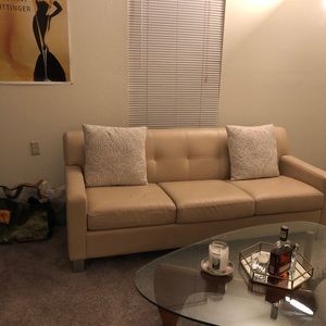 Egg white American Leather Couch